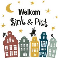 5x stuks Sinterklaas Welkom Sint en Piet raamstickers