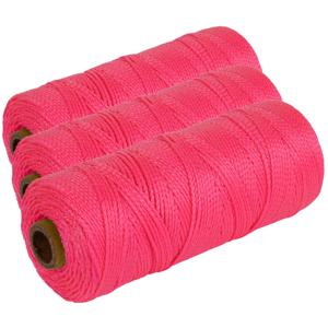 Touw - 3x - roze - 1.5mm x 200 m - uitzetkoord - metselkoord - uitzetdraad - bestrating/tegelen