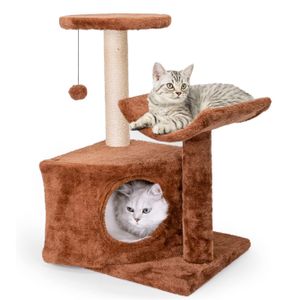 Nobleza Kattenmeubel met huisje en 2 plateaus - Hoekopstelling - 64 cm