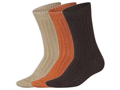 esmara Set van 3 paar thermo huissokken (beige/oranje/bruin, 35-38)