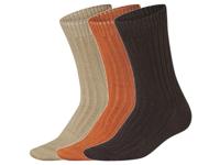 esmara Set van 3 paar thermo huissokken (beige/oranje/bruin, 35-38)