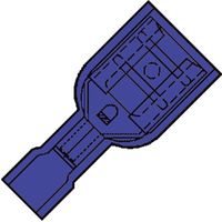 Nylon Vlakstekerhuls blauw Geïsoleerd 6,3x0,8mm voor 1,5-2,5 mm2 100 stuks 156240 Klemko