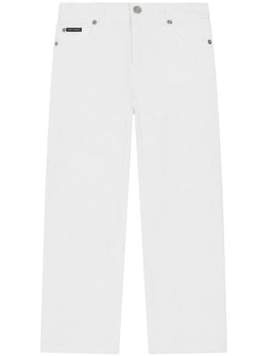 Dolce & Gabbana Kids jean à coupe droite - Blanc
