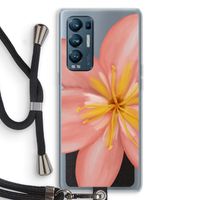 Pink Ellila Flower: Oppo Find X3 Neo Transparant Hoesje met koord