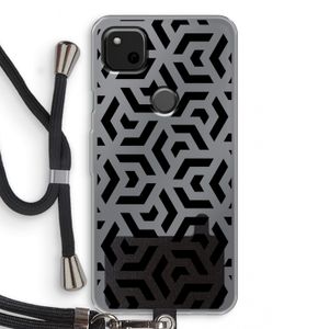 Crazy pattern: Pixel 4a Transparant Hoesje met koord