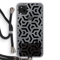 Crazy pattern: Pixel 4a Transparant Hoesje met koord