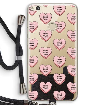 Chicks before dicks: Huawei Ascend P8 Lite (2017) Transparant Hoesje met koord