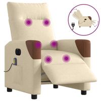 Massagestoel elektrisch verstelbaar stof crèmekleurig