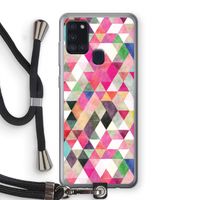 Gekleurde driehoekjes: Samsung Galaxy A21s Transparant Hoesje met koord