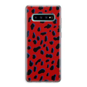 Red Leopard: Samsung Galaxy S10 Plus Transparant Hoesje