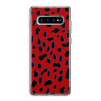 Red Leopard: Samsung Galaxy S10 Plus Transparant Hoesje