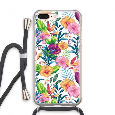 Tropisch 2: iPhone 8 Plus Transparant Hoesje met koord