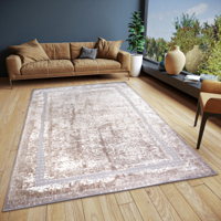 Vintage Vloerkleed Picasso - Zilver / Beige maat: 90x57cm - materiaal: Polyester - Dekbed-Discounter.nl