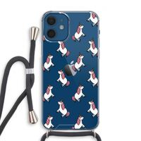 Eenhoorns overal: iPhone 12 Transparant Hoesje met koord