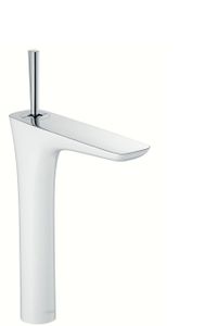 Hansgrohe Puravida Highriser Wastafelkraan Push Open Met Joystick Wit-chroom