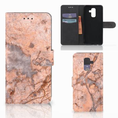 Samsung Galaxy A6 Plus 2018 | Bookcase | Marmer Oranje