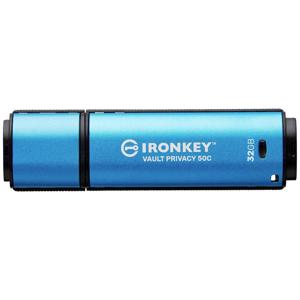 Kingston IronKey Vault Privacy 50 Series USB-stick 32 GB Blauw IKVP50C/32GB USB-C