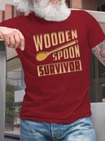 Men's Wooden Spoon Survivor Casual Crew Neck Regular Fit T-Shirt