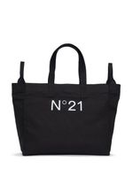 Nº21 Kids sac porté épaule en coton à logo imprimé - Noir