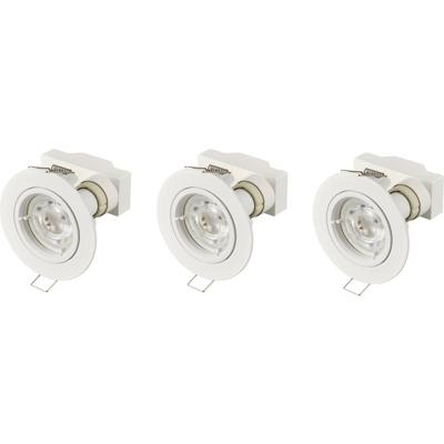 Sygonix LED-inbouwlamp Set van 3 stuks LED GU10 3 W Wit
