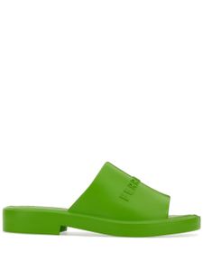 Ferragamo claquettes à logo embossé - Vert