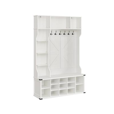 Kapstok met schoenenplank haken en verstelbare opbergvakken