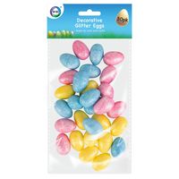 Set van 30x stuks glitter kunststof paaseitjes multi-kleur 3 cm - thumbnail