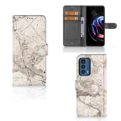 Motorola Edge 20 Pro | Bookcase | Marmer Beige