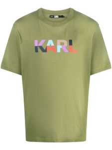 Karl Lagerfeld t-shirt en coton biologique à logo imprimé - Vert