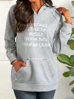 Long Sleeve Plus Size Printed Hoodie Sweatshirtsss - thumbnail