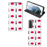 Samsung Galaxy S21 FE Hoesje met Magneet Lipstick Kiss