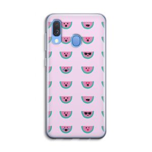 Smiley watermeloenprint: Samsung Galaxy A40 Transparant Hoesje