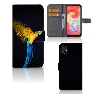 Samsung Galaxy A04e | Telefoonhoesje | Met pasjeshouder | Papegaai