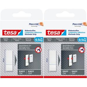 Tesa Powerstrips - 18x - plakstrips - voor behang/pleister - dubbelzijdig - tape