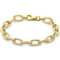 Armband Paperclip gedraaide buis geelgoud 7,8 mm 19 cm