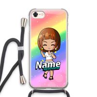 Chibi Maker vrouw: iPhone 7 Transparant Hoesje met koord