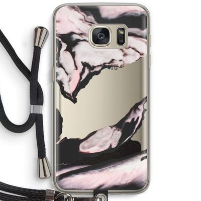 Roze stroom: Samsung Galaxy S7 Transparant Hoesje met koord