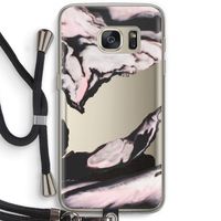 Roze stroom: Samsung Galaxy S7 Transparant Hoesje met koord