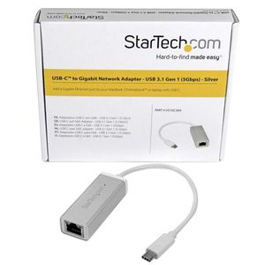 StarTech.com USB-C naar gigabit netwerkadapter zilver