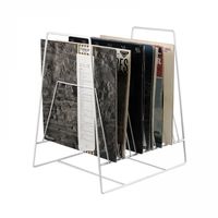 LP vinyl platen opbergrek - platen bladerrek - platenkast - opbergen 60 tot 70 platen - wit - thumbnail