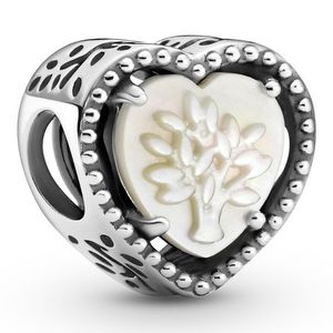 Pandora People 799413C01 Bedel Heart and Familytree zilver-parelmoer