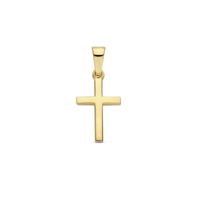 14K Geelgouden Hanger in de Vorm van een Kruis - Klassiek en Betekenisvol Sieraad