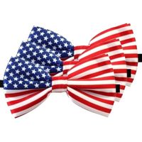 3x Amerika/USA verkleed vlinderstrikje 12 cm voor dames/heren - Verkleedstrikjes