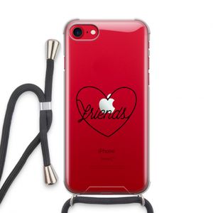 Friends heart black: iPhone SE 2020 Transparant Hoesje met koord
