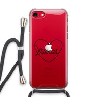Friends heart black: iPhone SE 2020 Transparant Hoesje met koord