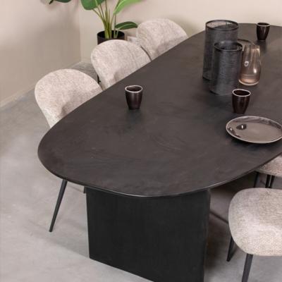 LABEL51 Organische Eettafel 'Cooper' Mangohout, 250 x 110cm, kleur Zwart
