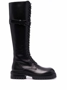 Ann Demeulemeester bottes en cuir à boucles - Noir