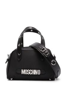 Moschino sac cabas à plaque logo - Noir