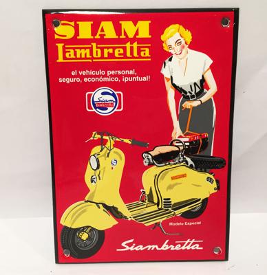 Siam lambretta Siambretta Scooter Emaille Bord