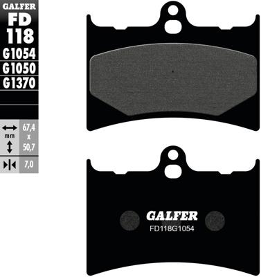GALFER Brake pad fd118 g1054 organic